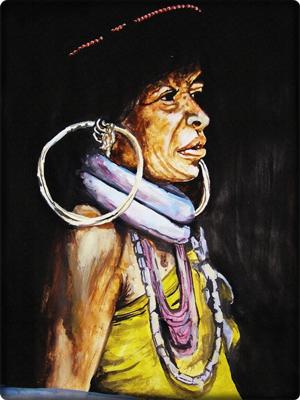 Face of a Tribal Woman. Painted by Sayantani Das